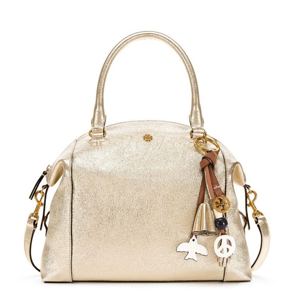 Tory Burch Handbags - Sale😊Tory Burch Peace Gold Leather Satchel